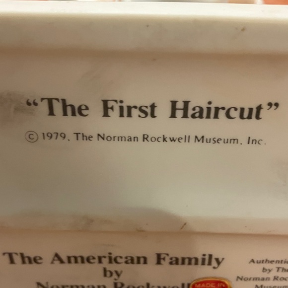 Vtg Norman Rockwell Barber Shop Figurine First Haircut - Picture 6 of 8